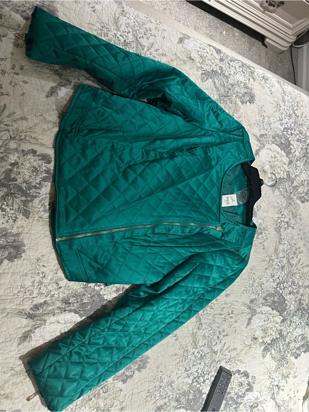 Lane Bryant Teal Quilted Bomber Jacket